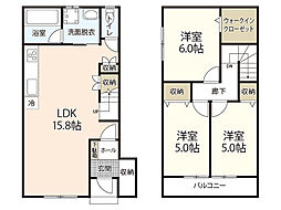 ヴィラージュヤスダ 1階3LDKの間取り
