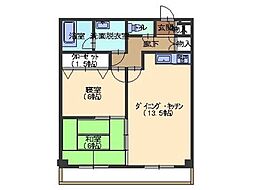 第3川崎ビル 2LDKの間取図画像