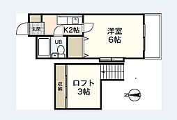 アクバー五日市 1Kの間取図画像