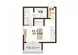 PREGO城内 ワンルームの間取図画像