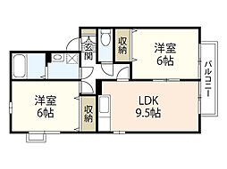 スペランツァ 2LDKの間取図画像
