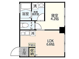 M Terrace住吉 4階1LDKの間取り