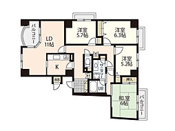 ヒルズアーバンI番館（701） 7階4LDKの間取り