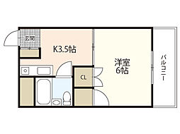 スティングハウス 1Kの間取図画像