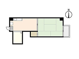サンシャイン向洋 4階1Kの間取り