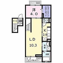 ヴィラＭＹ 4階1LDKの間取り
