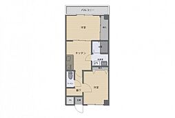 やまひろビル 3階2DKの間取り