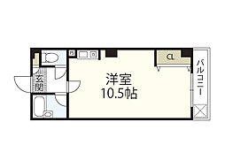 メゾン西旭 2階ワンルームの間取り