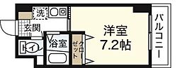 ソフィアコート住吉 6階1Kの間取り