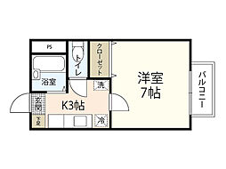 ウエスト チェスター ドミトリー　A棟 1階1Kの間取り