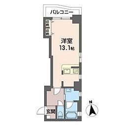 ウイング城南通り 11階ワンルームの間取り