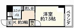 第55東白島ビル 2階1Kの間取り