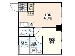 M Terrace住吉 5階1LDKの間取り