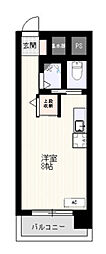 パールマンション万代橋 ワンルームの間取図画像
