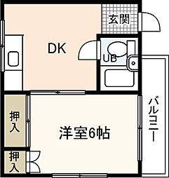 第5佐野ビル 1DKの間取図画像