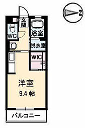ベレオM.O ワンルームの間取図画像