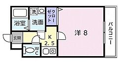 フレンドリーとも 1Kの間取図画像