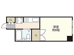 Oビル 1Kの間取図画像