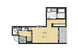 Lavie大町東 1Kの間取図画像