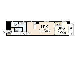 ファーストステージ国泰寺 1LDKの間取図画像