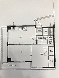 メゾン上安 2DKの間取図画像