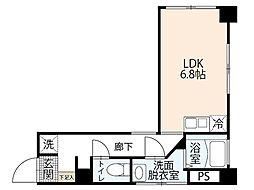エムテラス住吉町 ワンルームの間取図画像