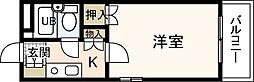 アストロ庚午 1Kの間取図画像