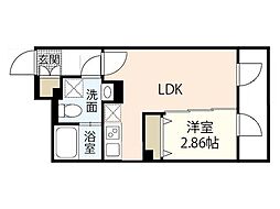 ヴィラ博丈庚午北 1DKの間取図画像