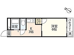第1パークサイドマンション 1Kの間取図画像