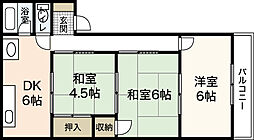 北野ビル 3DKの間取図画像