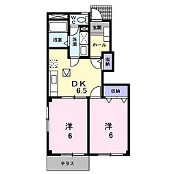 グランビアK 2DKの間取図画像