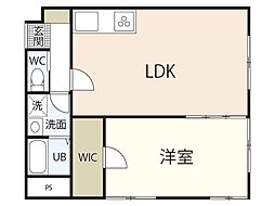 第5シモビル 1LDKの間取図画像