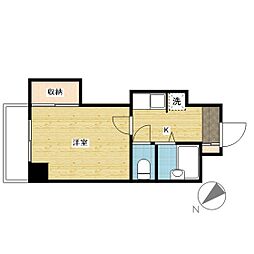 呉セントラルタワー 1Kの間取図画像