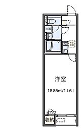 レオネクストステージ5 1Kの間取図画像