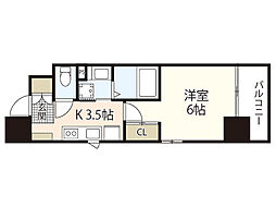 KORESIDENCE銀山町 1Kの間取図画像