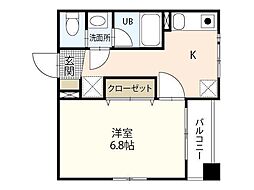 第3もりやまビル 1Kの間取図画像