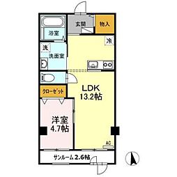 阿品ビル 1LDKの間取図画像