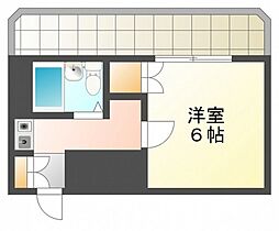 ニューライフ段原 1Kの間取図画像