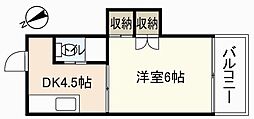 プロスパー楠木 1DKの間取図画像
