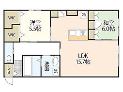 広島市南区東雲2丁目マンション 2LDKの間取図画像