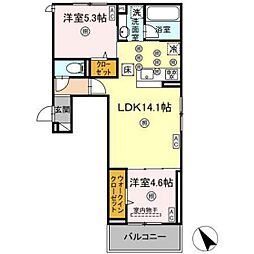 campanella庚午北 2LDKの間取図画像