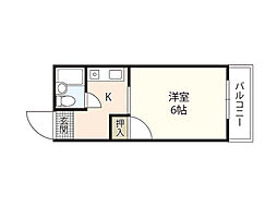 アトラス昭和町 1Kの間取図画像