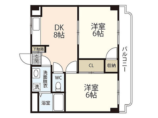 広島県広島市南区翠5丁目(賃貸マンション2DK・3階・42.90㎡)の写真 その2