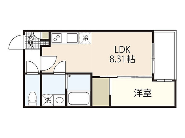 セブンプロート江波東 ｜広島県広島市中区江波東2丁目(賃貸アパート1LDK・2階・29.18㎡)の写真 その2