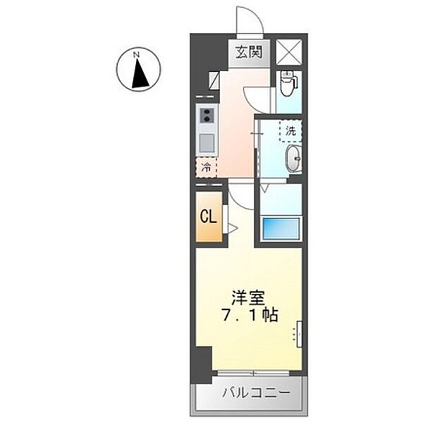 グランエッセ ｜広島県広島市西区中広町1丁目(賃貸マンション1K・8階・26.45㎡)の写真 その2