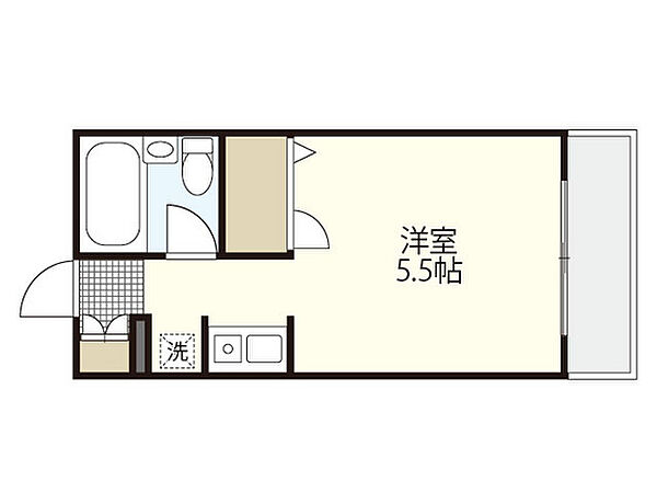 メゾン・ド・セレニテ ｜広島県広島市中区光南2丁目(賃貸マンション1R・2階・18.90㎡)の写真 その2