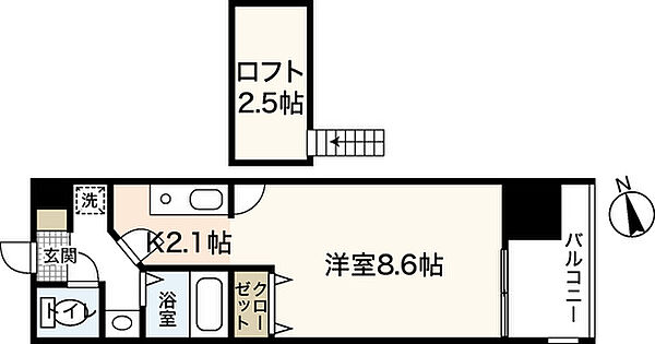 グラビスコート紙屋町 ｜広島県広島市中区大手町2丁目(賃貸マンション1R・2階・25.07㎡)の写真 その2