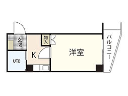 セイント安芸 4階1Kの間取り