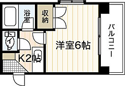 エステート三滝 1Kの間取図画像