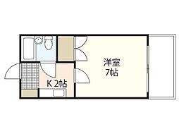 エステート山根 1Kの間取図画像
